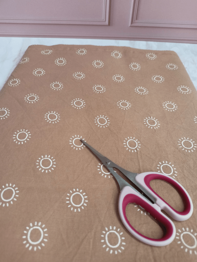 Tissu coton nude/soleil blanc