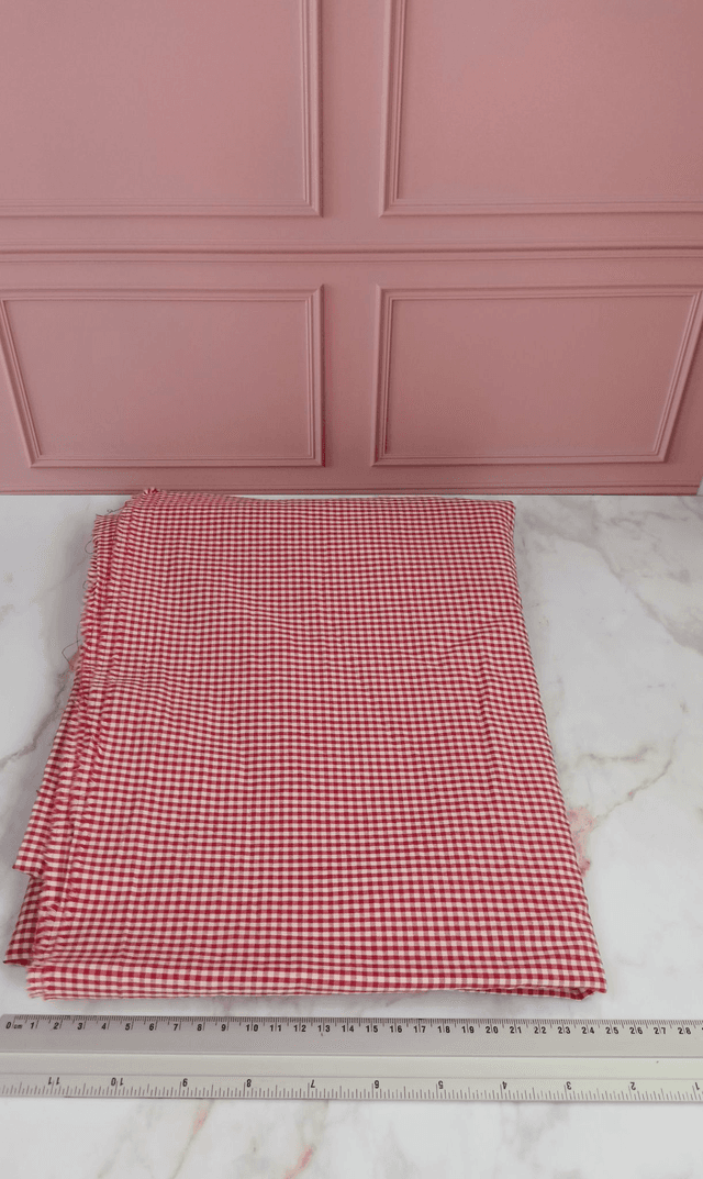 Tissu coton vichy rouge/blanc